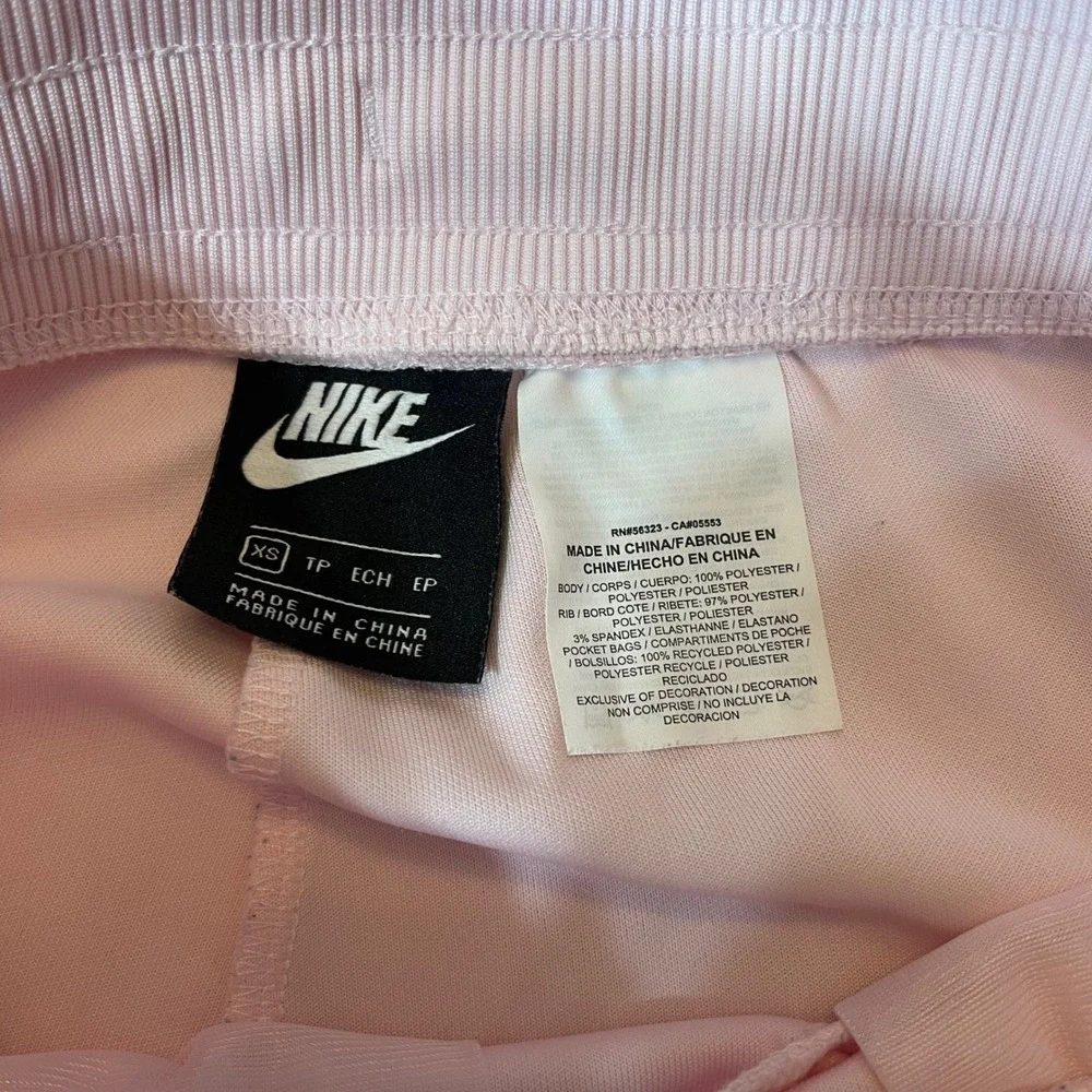 Nike‎ Women Pink Floral Embroidered Swoosh Track Pants XS Cropped Activewear